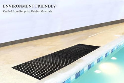 A1 Home Collections New All Purpose Anti Fatigue Versatile Rubber Floor Mat with Drain Holes, Workplace Mat, Restaurant Kitchen Mat, Bar Area Mat, Commercial, Industrial Anti Fatigue Mat 24x36 Inches - size: 36"L x 24"W x 0.6"Th