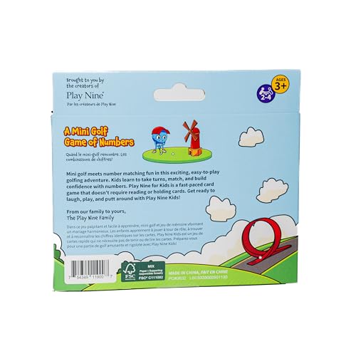 Play Nine Kids: Mini Golf Card Game – Learn and Match Numbers, Fun Math & Strategy Skills for Kids - Family Board Game – Easy to Learn, Educational Number Matching – 2-4 Players, Ages 3+