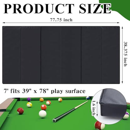 Leyndo 8 ft/7 ft Pool Table Insert for Table Conversion Topper Dining/Game Foam Billiard Pool Convertible Cover Mat Waterproof and Foldable, Black - size: 7'