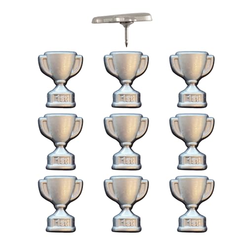 1st Place Trophy Push Pins - Silver First Place Trophy Map Pins for Cork Boards, Maps, or Lapel Use - Designed in USA - Set of 20 - color: 1st Place Trophy - Silver, size: Set of 20