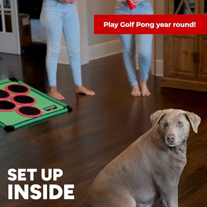 Golf Pong Game Set, Jumbo Backyard Lawn Game, Portable Indoor-Outdoor Chipping Golf Gift for Men, Women & Family Original