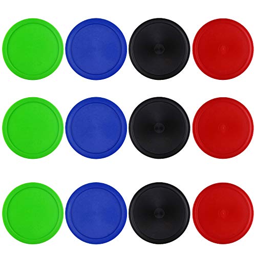 12 Pack 2.5 Inch Air Hockey Pucks for Small Size Table - color: Red Blue Green Black