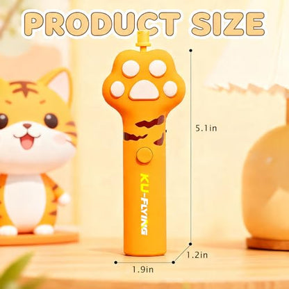 Cat & Small Dog Disc Launcher Toy, Rechargeable Flying Spinner Fetch Interactive Pet Toy with LED Lights, Adjustable Launch Control for Indoor Outdoor Play (Yellow) - color: Fly-Yellow