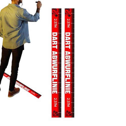 Dart Oche Tape, 2 Piece Removable Line for Dart Games with Waterproof Adhesive Coated Paper, Perfect Game Room, Club, Basement, Dorm, Party, Bar, Office, and Break Rooms