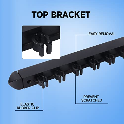 GSE Games & Sports Expert 2-Piece 6/8/12 Billiard Pool Cue Rack Wall Mounted Holders, Billiard Cue Sticks Wall Rack Set - style: 12 Cue - Black