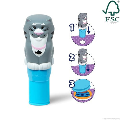 Melissa & Doug Sticker Wow!™ 24-Page Activity Pad and Sticker Stamper, 300 Stickers, Arts and Crafts Fidget Toy Collectible Character – Cat - for Kids Ages 3+ - FSC Certified - color: Cat, size: Single