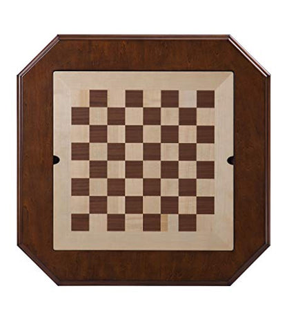 Chess Table, Reversible Chess Checker Game Table with 2 Drawers for Family Entertainment Room, 3-in-1 Square Game Tray for Chess Checker Backgammon, Deep Cherrywood - size: 28''-Chess Table Deep Cherry