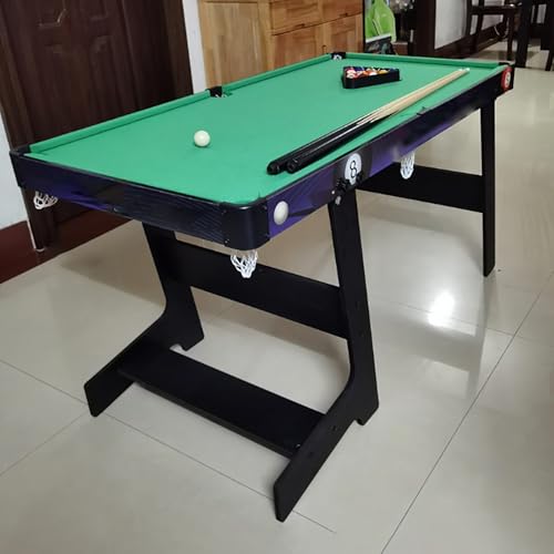 Compact Folding Pool Table, Portable Billiards Table, Strong and Resilient Ideal for Game Rooms, Basements, and Entertainment Spaces