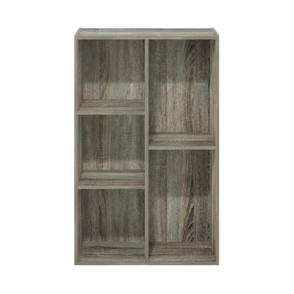 Furnifact Brown 5-Cube Reversible Open Shelf Storage Cabinet with Versatile Design, Durable Construction, Easy Assembly for Home or Office Use - color: French Oak