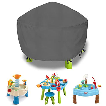 Kids Water Table Cover Fit Rain Showers Splash Pond Water Table,Waterproof Dust Proof Anti-UV Outdoor Toys Cover-Grey - color: Grey