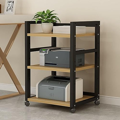 3 Tier AV Media Cabinet Stand Assembly Cabinet, Gaming TV Cabinet and Stereo Rack Audio Tower with Height Adjustable Wooden Shelf (Color : White, Size : 50x40x79cm) - color: White