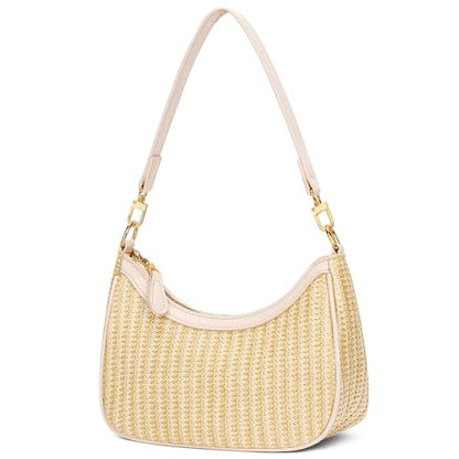 KKXIU Shoulder Bag for Women Cute Hobo Purses and Handbags Retro Clutch Underarm Purse | Cute - color: Newbeige