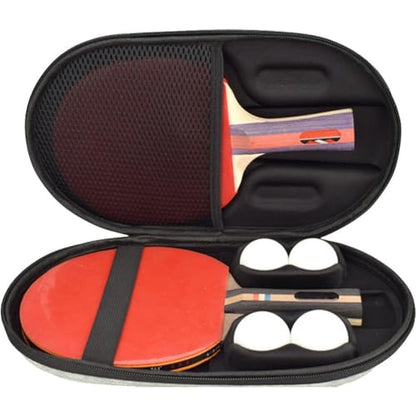 Pingpong Paddle Case Hard Shell Table Tennis Racket Case Pingpong Paddle Carry Case Pingpong Bat Cover Fit for 2 Paddles and 4 Balls - color: Black