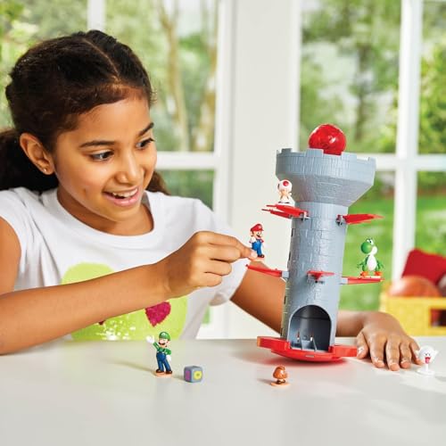 EPOCH Games - Super Mario Blow Up Shaky Tower Tabletop Game – Kids Family Board Game for Multiplayer Game Night, Ages 4+