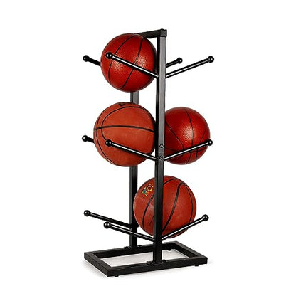 Basketball Organizers Metal Ball Storage Rack Sports Storage for Indoor Outdoor - style: 3-Layer