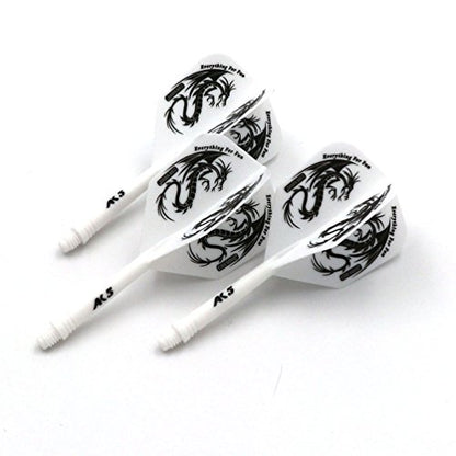 CUESOUL ROST Integrated Dart Shaft and Dart Flight Standard/Slim/Diamond/Big Wing/Tear/Diamond - color: 28mm-Big Wing Shape-White Dragon