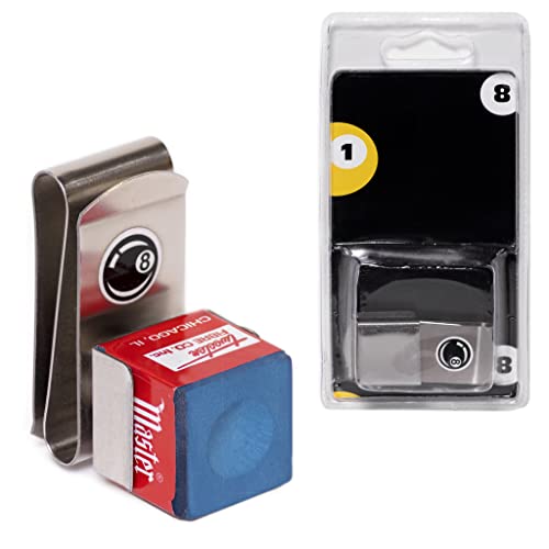 OKKO Metal Magnetic Billiard Pool Cue Chalk Holder + 1 pc of Master Chalk