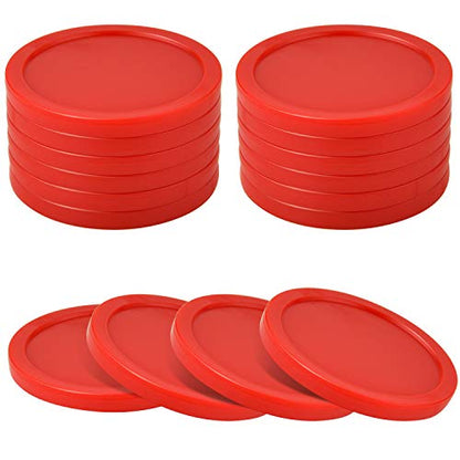 Coopay 12 Pieces Home Air Hockey Pucks 2.5 Inch Heavy Replacement Pucks for Game Tables Equipment Accessories, 12 Grams - color: Red