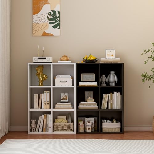 OSCHF 6-Cube Storage Shelf Bookcase, Black - color: Black, size: 6-Cube
