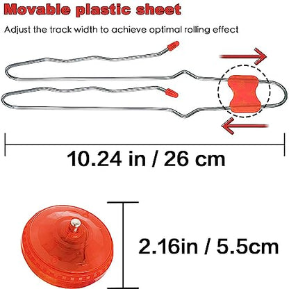 Jishi Retro Magic Rail Twirler 3Pcs Light Up Glow Magnetic Gyro Wheel, Kids Classic Vintage Trick Yoyo Sensory Fidget Toys, Cool Unique Nostalgia Gifts Fun Stocking Stuffers for 3+ Year Old Boys Girls - style: Wave