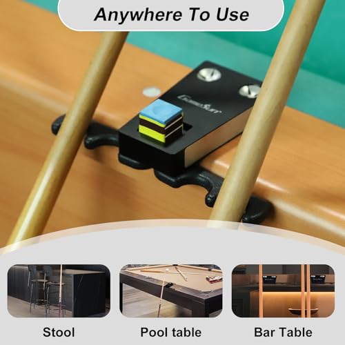6 In 1 Portable Weighted Pool Cue Holder, chalk holder, billiard cue tip tool, Black - color: Black