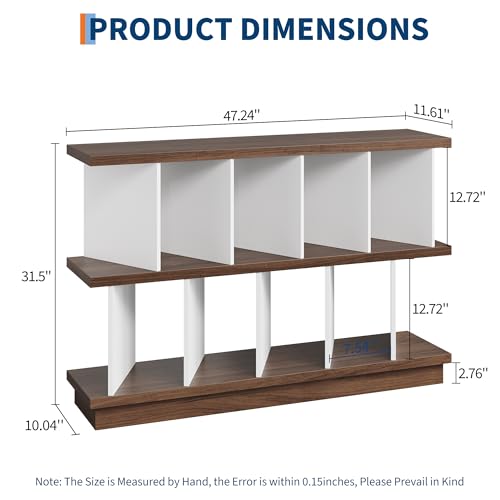 GAOMON 8 Cube Low Bookshelf Bookcase - Wooden TV Stand Cabinets with Removable Back Panels, Modern Home Display Storage Rack for Living Room, Bedroom, Entrance - Walnut - color: Walnut
