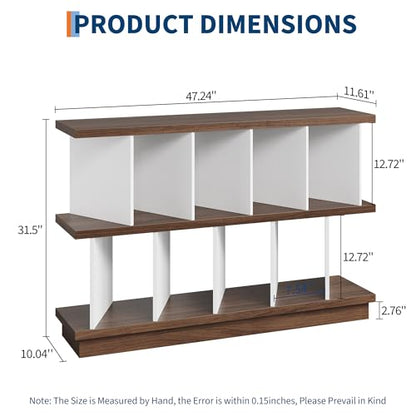 GAOMON 8 Cube Low Bookshelf Bookcase - Wooden TV Stand Cabinets with Removable Back Panels, Modern Home Display Storage Rack for Living Room, Bedroom, Entrance - Walnut - color: Walnut