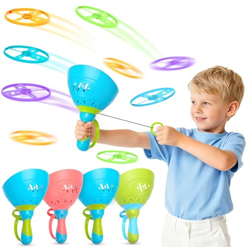 Outdoor Toys for Kids Ages 4-8, 4 Packs Flying Catching Game, Outside Manual Capture Chasing Toys for Ages 3-7, Fun Family Games for Boys Girls Ages 2 3 4 5 6
