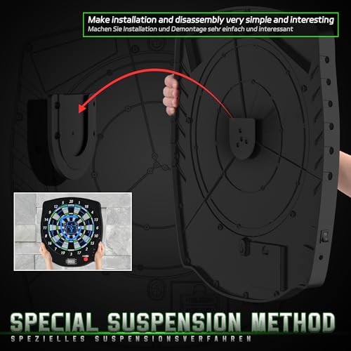 CyeeLife Electronic Dartboard with Soft Darts and Extra Accessories,8 Players&34 Games&255 Variations