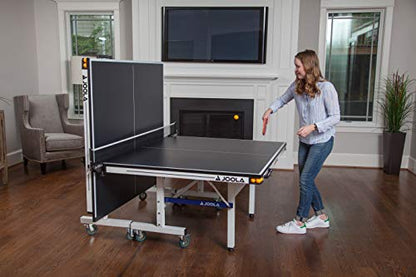 JOOLA Rally TL Professional MDF Indoor Ping Pong Table w/Quick Clamp Table Tennis Net & Post Set - 10 Minute Easy Assembly - Corner Ball Holders - Tournament Quality - Includes Playback Mode - size: 25mm