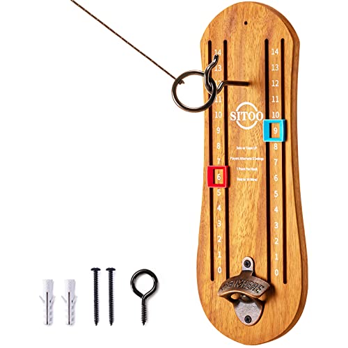 Hook and Ring Games with Bottle Opener, Ring Toss Game for Adults, Ring Toss Game for Indoor and Outdoor Use, Gifts for Men(Wood)