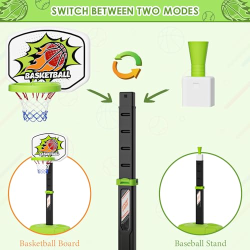 Outdoor Sport Toys Light Up Archery & Toddler Basketball Hoop and Tee Ball Set for Boy Bow and Arrow Set with 10 Suction Cup Arrows Baseball Tee with Automatic Pitching Machine Christmas Birthday Gift