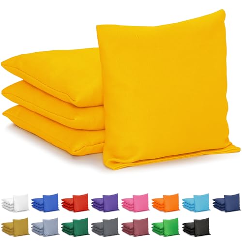 GoSports Classic Cornhole Bean Bags Set of 4-16 Colors Available - Regulation All Weather, Mix and Match - color: Yellow