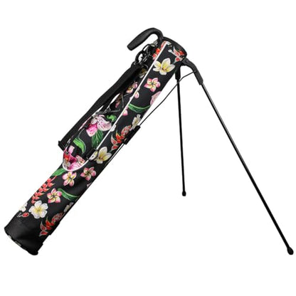 Orlimar Pitch ’n Putt Lightweight Sunday Golf Bag with Stand, Ultra-Light Carry Design, Two-Way Divider Top, Shoulder Strap, Compact Carry Golf Bag for Men & Women - color: Hibiscus Flowers