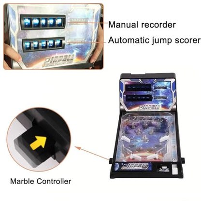 Desktop Electronic Pinball Machine, Home Retro Arcade Ball Shooting Toy, Tabletop Pinball Favor for Kids Birthdays, Action and Reflex Pinball Game with Scoreboard