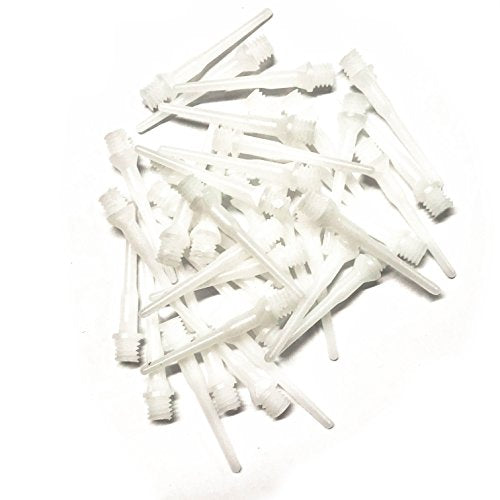 White Long Tufflex Extra Strong 2BA 3/16" Thread Soft Tip Dart Points 100-1000 Packs Plus USA I Love Darts Bracelet (White Long, 250 ct.)