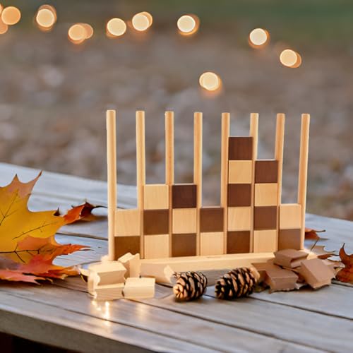 Westant 4 in A Row - Handcrafted Beechwood Four in A Row, Elegant Chess-Like Design Lawn Game As Table Decor, Outdoor for Family Play at Beach, Park, Back Yard and Lawn