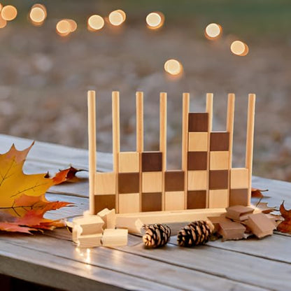 Westant 4 in A Row - Handcrafted Beechwood Four in A Row, Elegant Chess-Like Design Lawn Game As Table Decor, Outdoor for Family Play at Beach, Park, Back Yard and Lawn