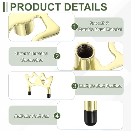 Billiard Bridge Head, Pool Cue Stick Bridge Screw-on Metal Cue Rests Billiard Accessories - color: Gold, style: Low Fork with Rubber Sleeve