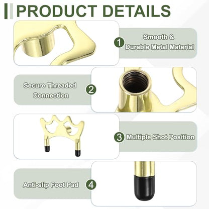 Billiard Bridge Head, Pool Cue Stick Bridge Screw-on Metal Cue Rests Billiard Accessories - color: Gold, style: Low Fork with Rubber Sleeve