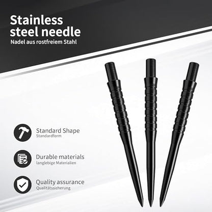 CyeeLife Darts Points,Point Dart Tips (3 Pack Set of Tips) Change Dart Points, 30MM Replacement Steel Dart Tips, Professional Darts Accessories
