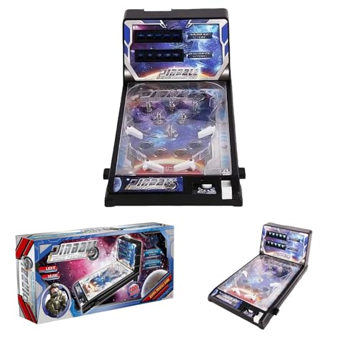 Arcade Electronic Pinball Machine for Home, Desktop Ball Shooting Toy with Lights Sounds and Scorer, Retro Mini Pinball Machine Gifts, Tabletop Pinball Kit for Kids