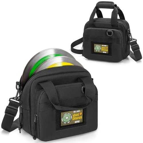 DSLEAF Throwing Discus bag with Padded Protection, 2 Discus Carrier Bag with Portable Handle and Detachable Shoulder Strap for Men and Women