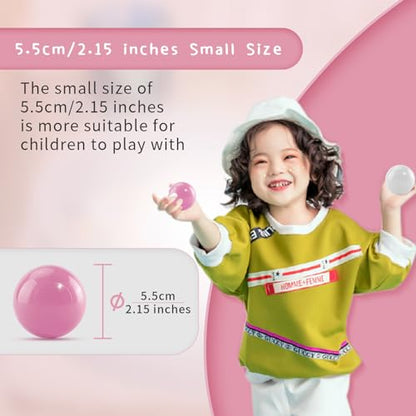 MoonxHome Ball Pit Balls for Toddlers, BPA Free Crush Proof Plastic Toy Balls for Ball Pit, Children's Pool Water Toys, Macaron Ocean Balls for Play Tent 2.15 Inch Pack of 100 200 500 800 1000 - color: Mcr-white&pink