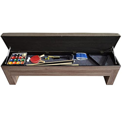 Hathaway Pool Table Combo Set with Benches - color: Woodtone