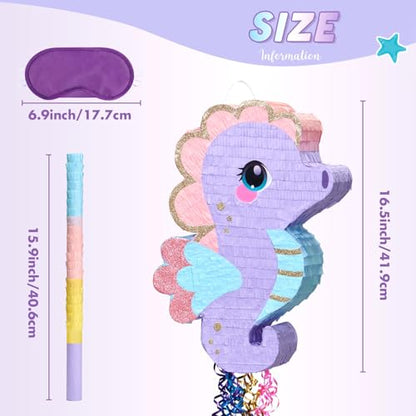WERNNSAI Seahorse Piñata - Ocean Birthday Decoration Ocean Animal Piñata - style: Seahorse