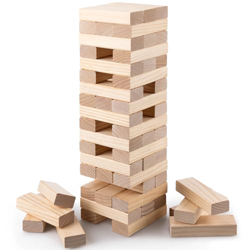 Giant Stack 'N' Fall - Classic Wooden Block Game, Indoor & Outdoor Play, Travel Bag, Party-Table-Backyard Activity, Family Age 3+ - style: Stack 'N' Fall