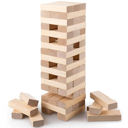 Giant Stack 'N' Fall - Classic Wooden Block Game, Indoor & Outdoor Play, Travel Bag, Party-Table-Backyard Activity, Family Age 3+ - style: Stack 'N' Fall