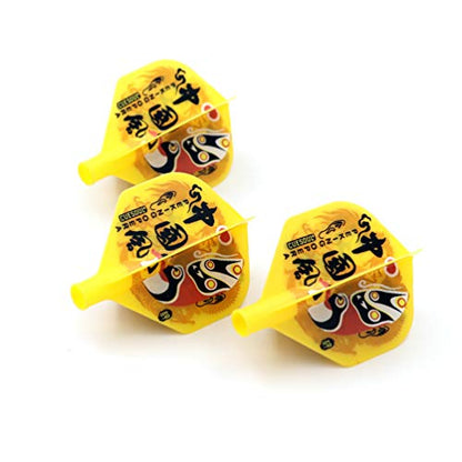 CUESOUL TERO AK4 Dart Flights Standard Shape,Peking Opera Design,Set of 3 pcs - color: Yellow