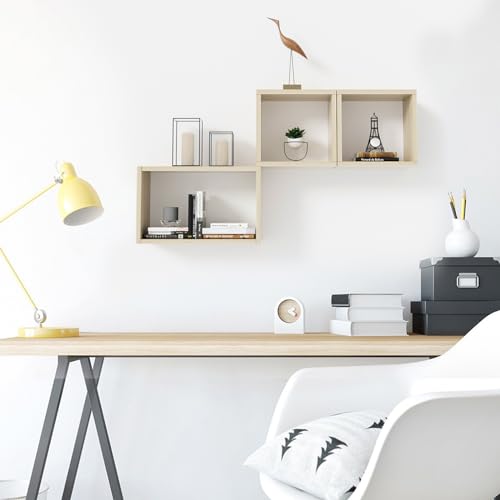 Kaboon Universal Tabletop 36"x20", Solid One-Piece Melamine Table Top, L-Desk Floating Desk DIY, Home and Office Countertop, Oak/Grey Tone - color: Oak, size: 36x20